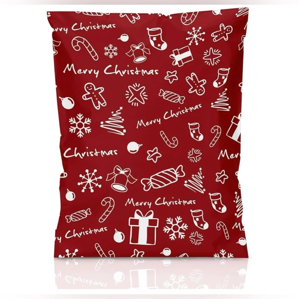 Christmas 20 Poly Mailers red white Merry Christmas pack of 20 size 10 x 13